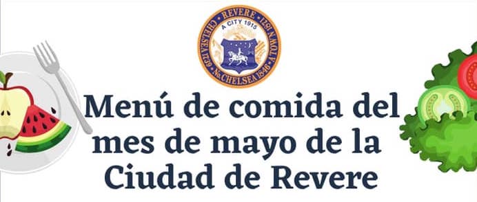 Ciudad de Revere: Programa de entrega de alimentos. Menú de comida de Mayo