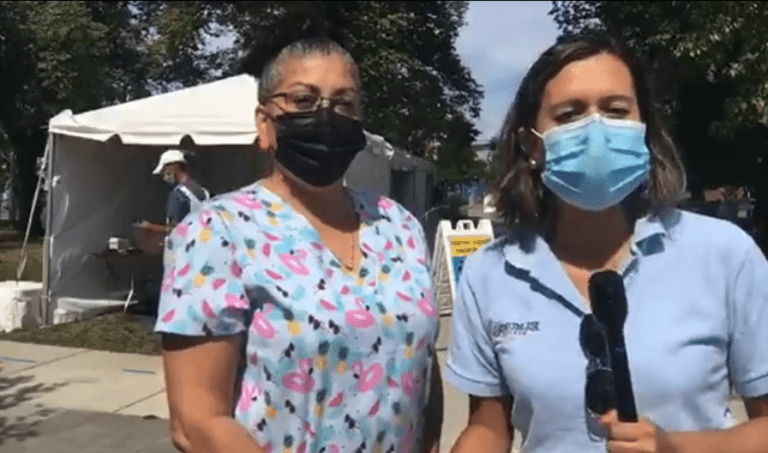 Natalia Aponte reportando desde East Boston