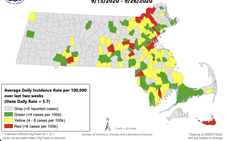 Boston en alto riesgo de contagios y Valle de Merrimack nuevo epicentro