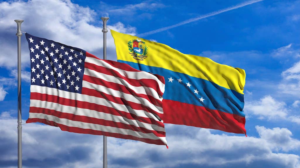 Venezuela and United States Flags