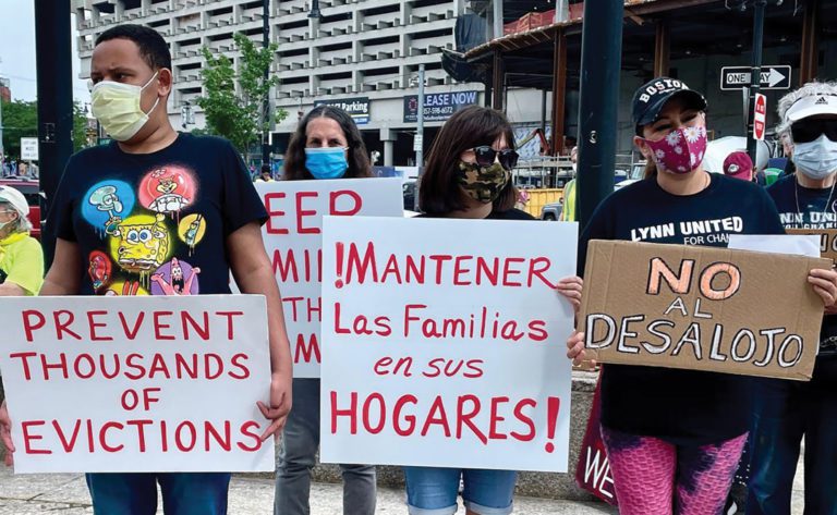 Protestas contra desalojos en Boston