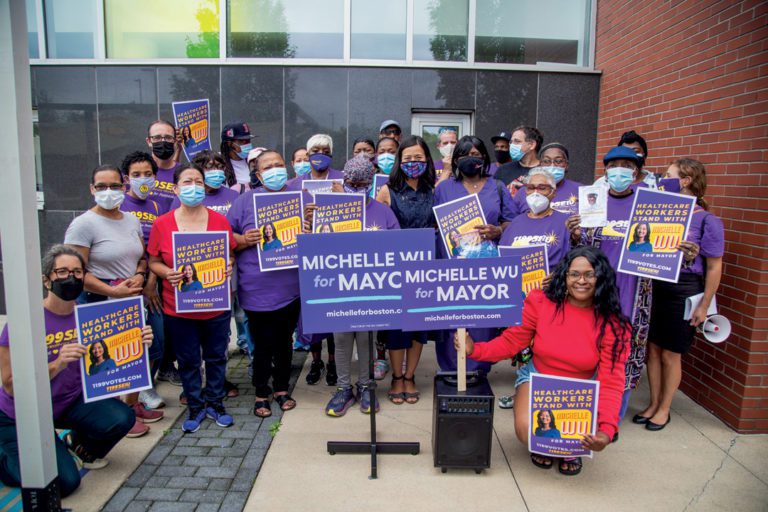 Trabajadores de la salud de 1199SEIU respaldan a Michelle Wu para alcaldesa