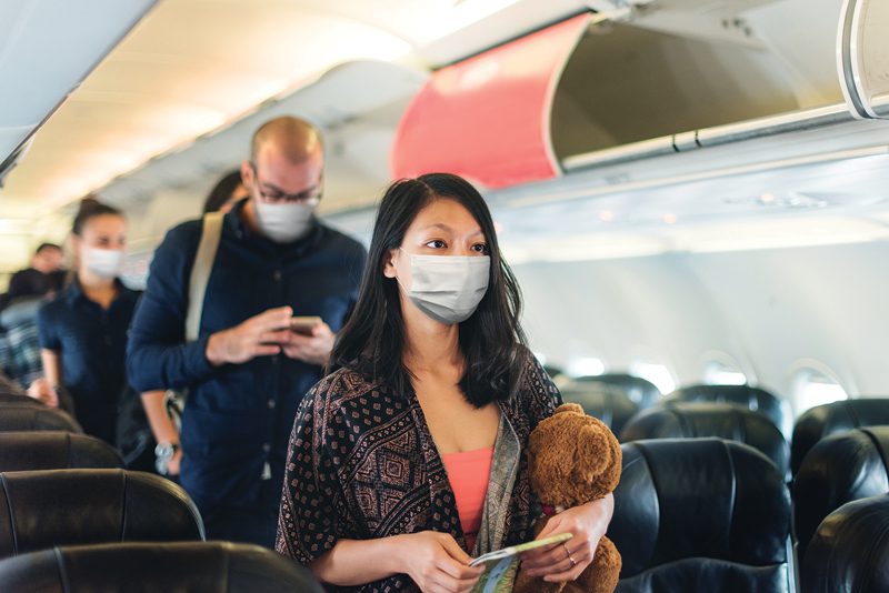 8 Mascaras en avion