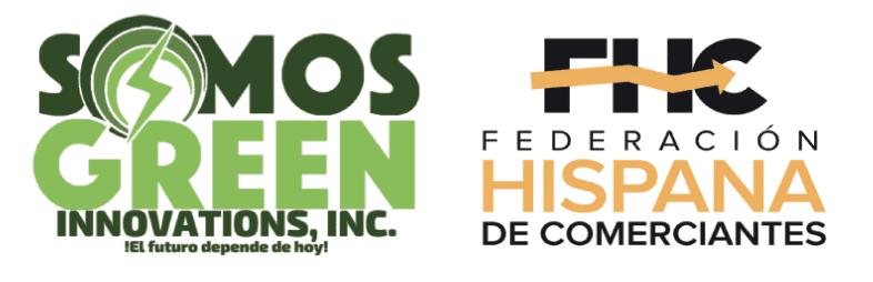 Somos Green Innovations y Federación Hispana De Comerciantes Logos