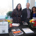 FBE and MCCI participated as sponsors and hosts of the Reception. In the photo: Diana Ubinas, Marketing and Projects Manager and Aaron Lackman, Commercial Services Manager along with Janin Duran of Janin Duran Consulting.