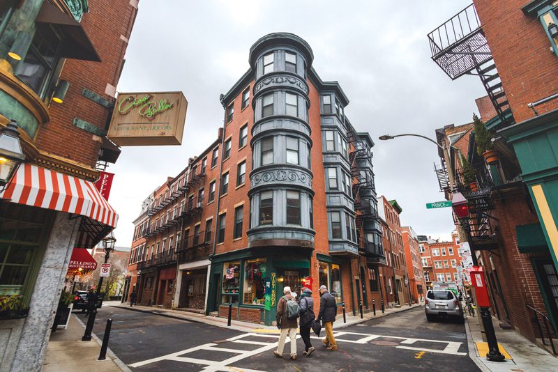 Esquina en barrio italiano de Boston en el North End