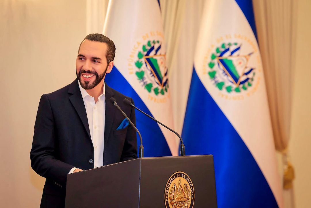 A handout photo made available by El Salvador Presidential Office shows President of El Salvador Nayib Bukele speaks during a broadcast on a national television network in San Salvador, El Salvador, 16 September 2022. The announcement by the president of El Salvador, Nayib Bukele, that he will seek immediate re-election in the 2024 elections has been met with accusations of illegality.<br /> Bukele's re-election, between indication of illegality and official support, San Salvador, El Salvador - 16 Sep 2022