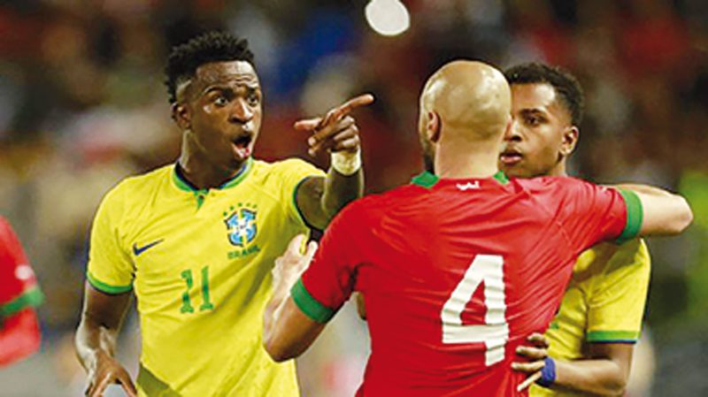 Vinicius Jr enojado con jugador de Marruecos