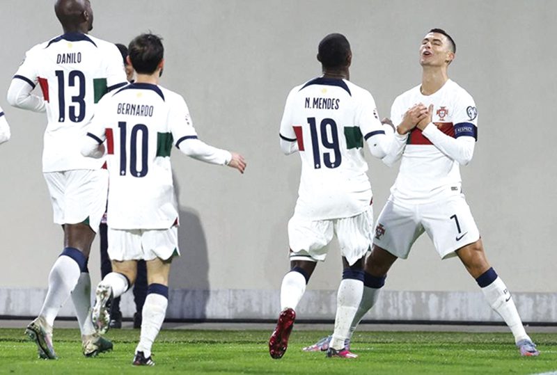 Cristiano Ronaldo celebrando su gol contra Luxemburgo