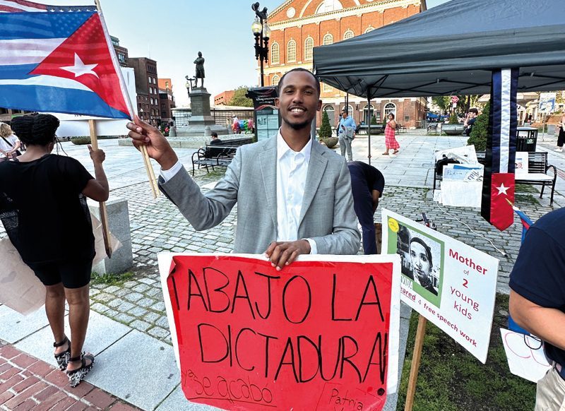 Protesta de Cubanos en Boston