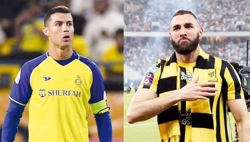 Cristiano Ronaldo y Karim Benzema jugadores de la liga de Arabia Saudi