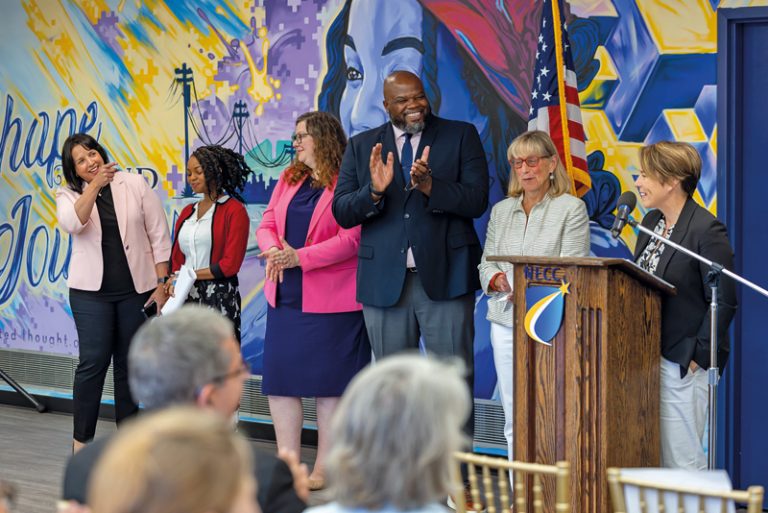 Maura Healey giving speech on tuition equity