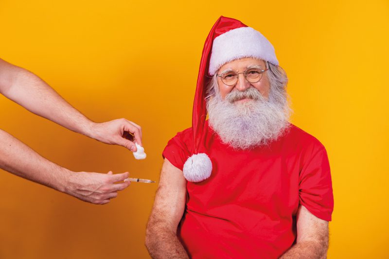 Santa getting vaccinated