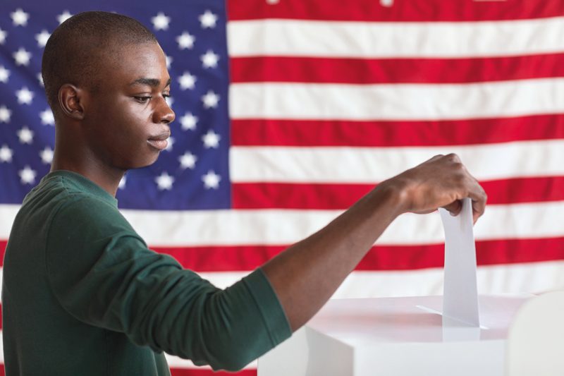Young person voting