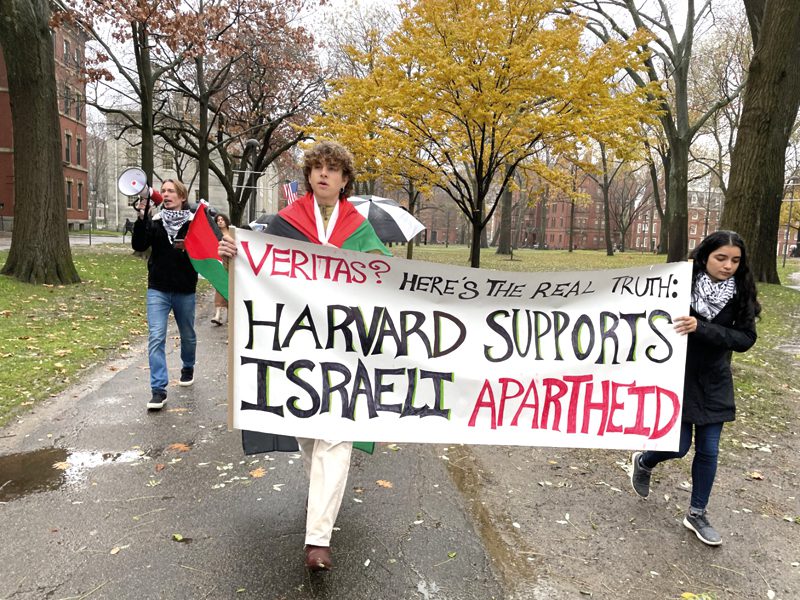 Estudiantes de Harvard apoyando a Palestine