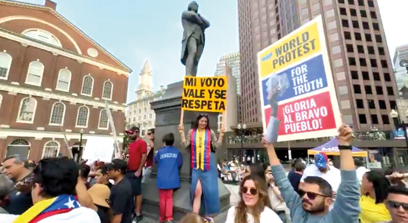 Venezolanos en Boston piden a Maduro que se vaya