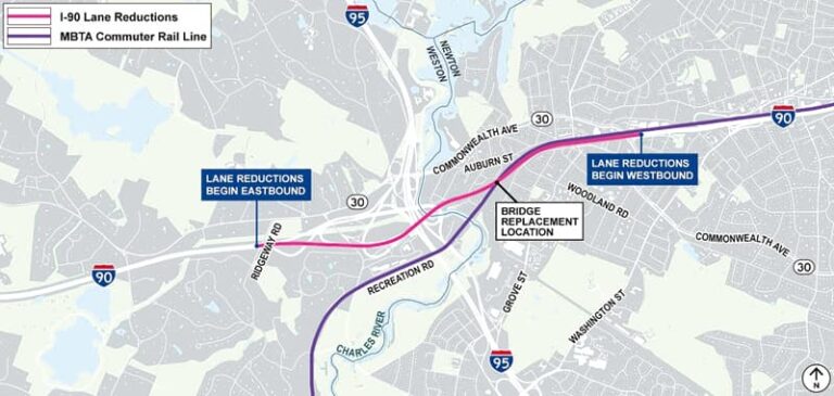 MassDOT anuncia cierre de carriles en la I-90