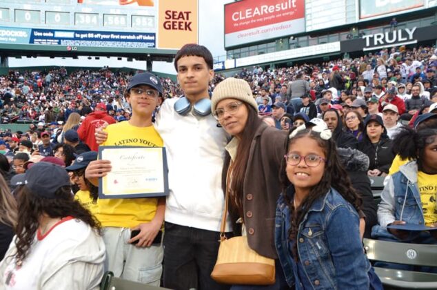 Monday, May 19th, 2025 - ¡Viva Lawrence! The Boston Red Sox and El Mundo Boston honored Lawrence middle school students with a pre-game ceremony. The academic all-stars were presented with Certificates of Recognition from Red Sox pitchers Liam Hendriks and Brennan Bernardino moments before the game vs the New York Mets at Fenway Park.