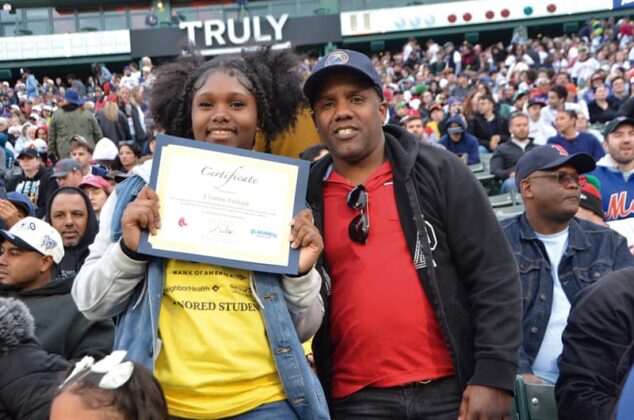 Monday, May 19th, 2025 - ¡Viva Lawrence! The Boston Red Sox and El Mundo Boston honored Lawrence middle school students with a pre-game ceremony. The academic all-stars were presented with Certificates of Recognition from Red Sox pitchers Liam Hendriks and Brennan Bernardino moments before the game vs the New York Mets at Fenway Park.