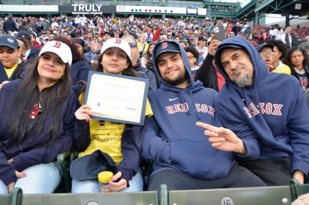 Monday, May 19th, 2025 - ¡Viva Lawrence! The Boston Red Sox and El Mundo Boston honored Lawrence middle school students with a pre-game ceremony. The academic all-stars were presented with Certificates of Recognition from Red Sox pitchers Liam Hendriks and Brennan Bernardino moments before the game vs the New York Mets at Fenway Park.