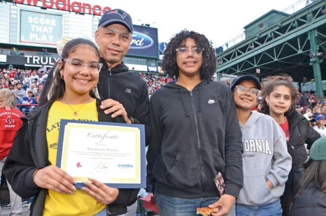 Monday, May 19th, 2025 - ¡Viva Lawrence! The Boston Red Sox and El Mundo Boston honored Lawrence middle school students with a pre-game ceremony. The academic all-stars were presented with Certificates of Recognition from Red Sox pitchers Liam Hendriks and Brennan Bernardino moments before the game vs the New York Mets at Fenway Park.