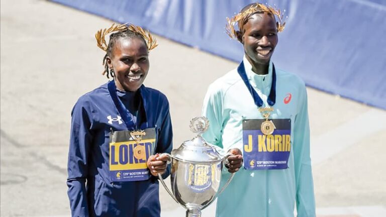 Festejo doble para Kenia en el Maratón de Boston
