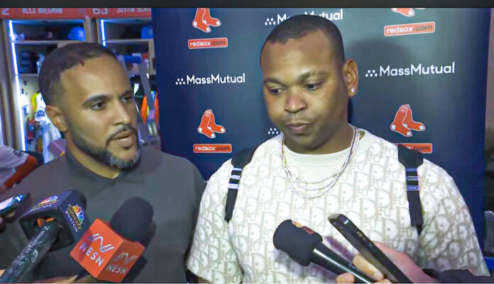 Daveson Pérez served as interpreter during Rafael Devers’ controversial comments about possibility of playing first base.