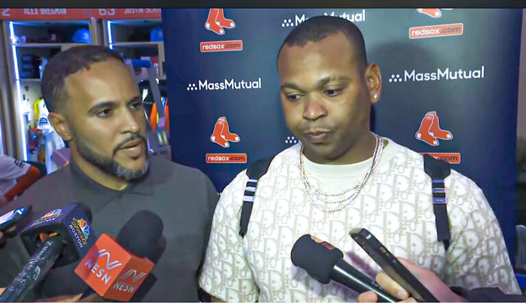 Daveson Pérez served as interpreter during Rafael Devers’ controversial comments about possibility of playing first base.