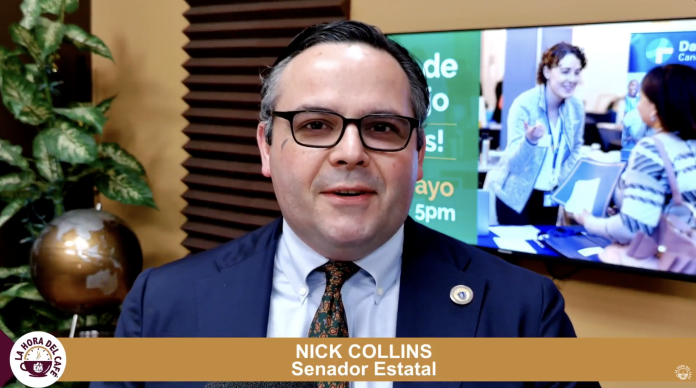 Senator Nick Collins drops in on “La Hora del Café”