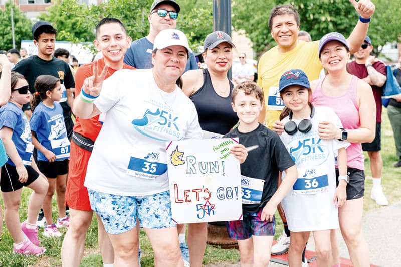 More than 900 runners and walkers begin to cross the starting line at Let’s Get Movin’ 5K for Fitness bang at East Boston’s Memorial Park on Saturday, June 6.