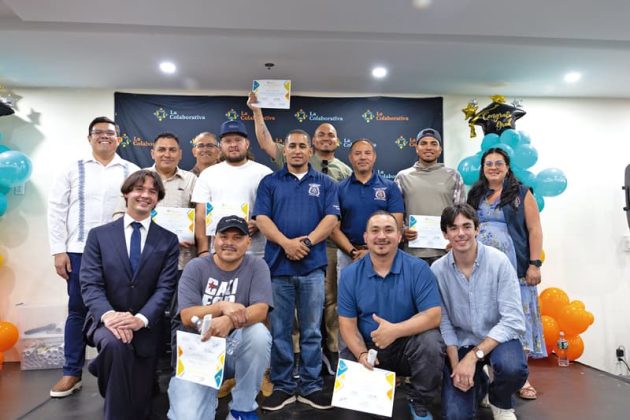 Graduates of the Contextualized ESOL Program for Carpentry, offered in collaboration with the North Atlantic States Carpenters Training Fund (NASCTF).