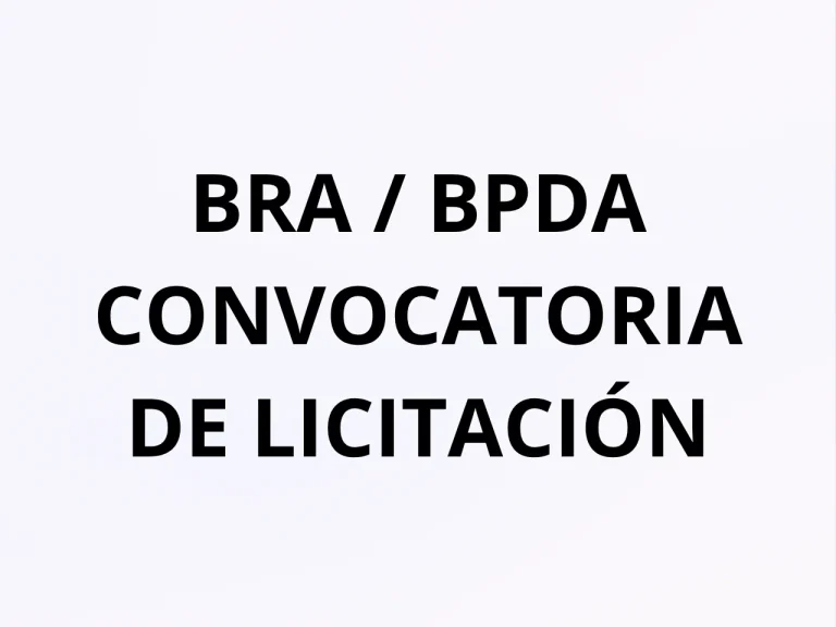CONVOCATORIA DE LICITACIÓN – BRA / BPDA
