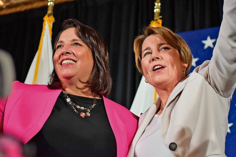 Gobernadora Maura Healey y vicegobernadora Kim Driscoll van por la reelección.