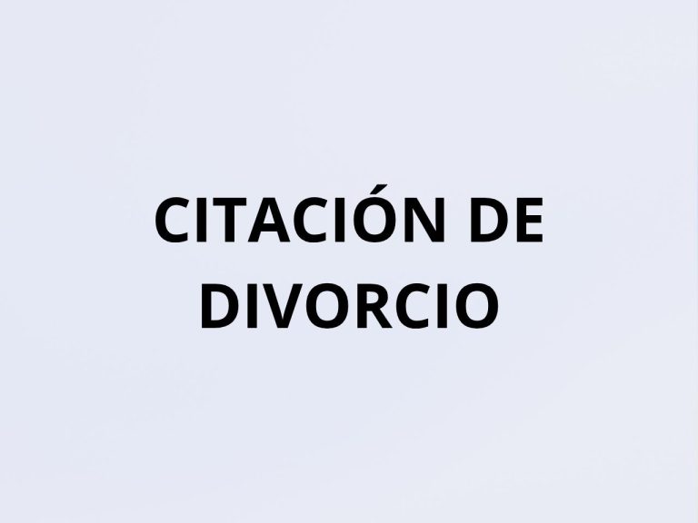 CITACIÓN DE DIVORCIO