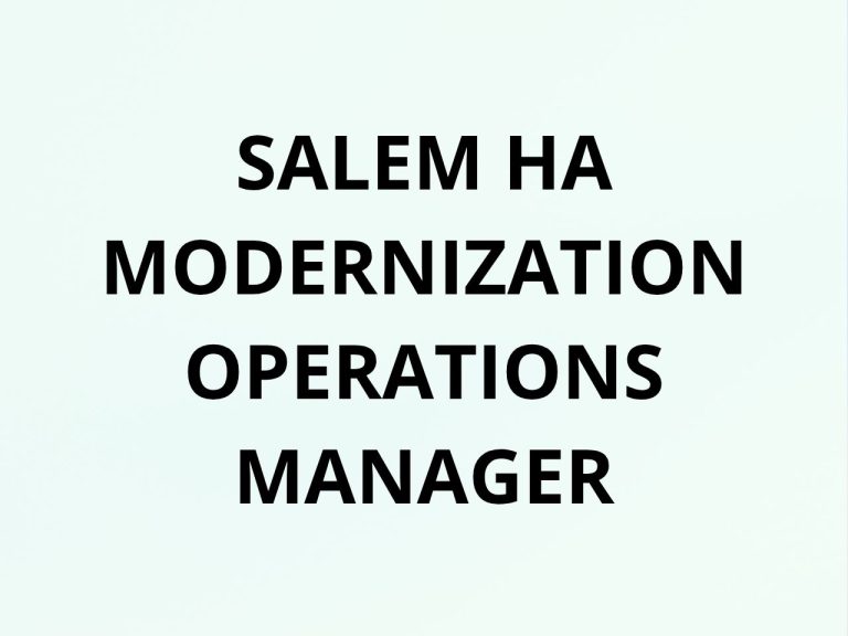 Modernization Operations Manager — Salem Housing Authority